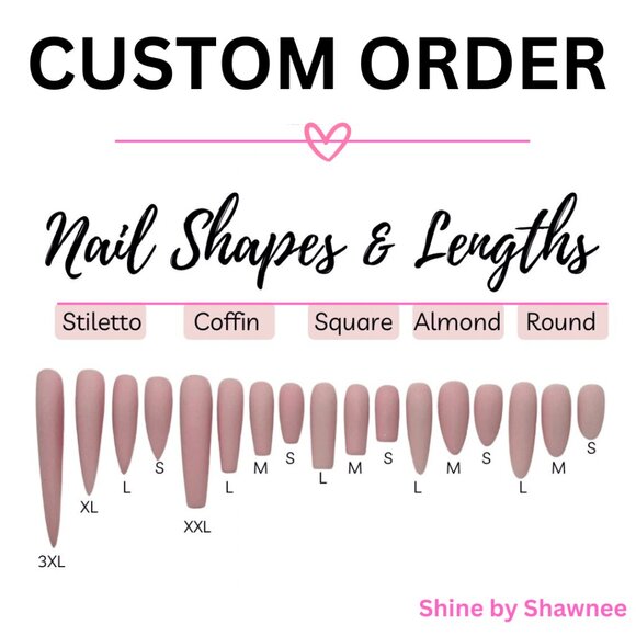 Handmade Luxury Press-On Nails | Sturdy & Reusable | PEACH MOTHER PEARL - Picture 5 of 7